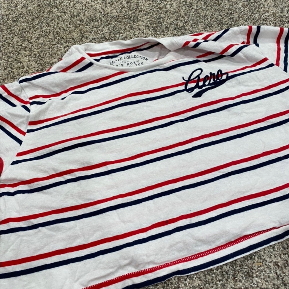 Aeropostal Red, Blue, and White Crop Top